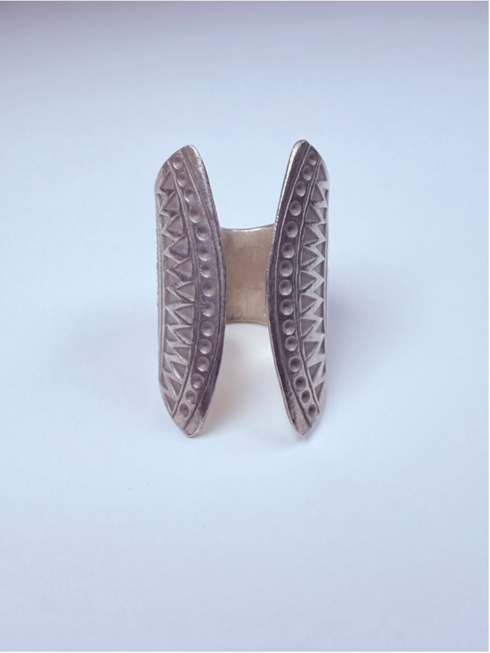 Armor Zig Zag Tribal Butterfly Wings 925 Sterling Silver Open Cuff Ring